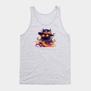 A fancy black cat ready for the summer Tank Top